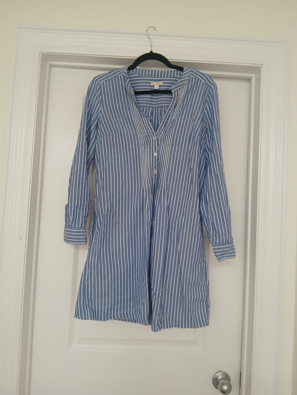 GAP Blue and White Striped Shirt Dress
